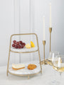 Italian Marble Two Tier Cheese & Charcuterie Stand