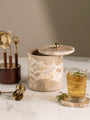 Fossil Beige Marble Storage Jar with Metal Knob