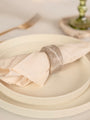 Fossil Beige Marble Napkin Rings – Set of 4
