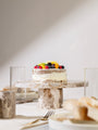 Fossil Beige Marble Cake Stand