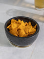 Black Marquina Marble Serving Bowl With Gold Finish Base