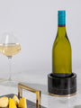 Black Marquina Marble Wine Coaster with Metal Base