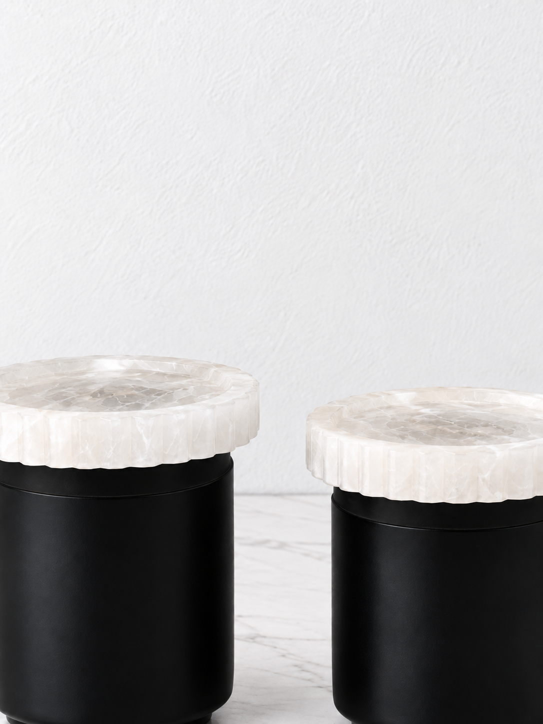 Spanish Alabaster Mono Candle Holders Set of 2