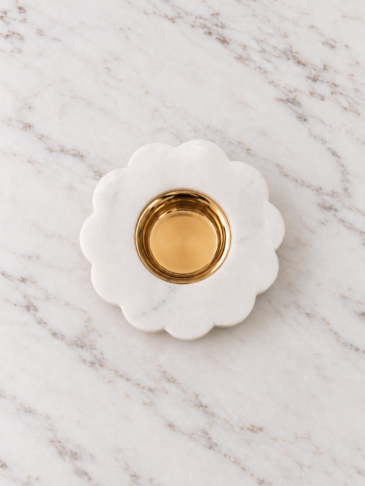 Bianca Bloom Marble T-Light Holder set of 2
