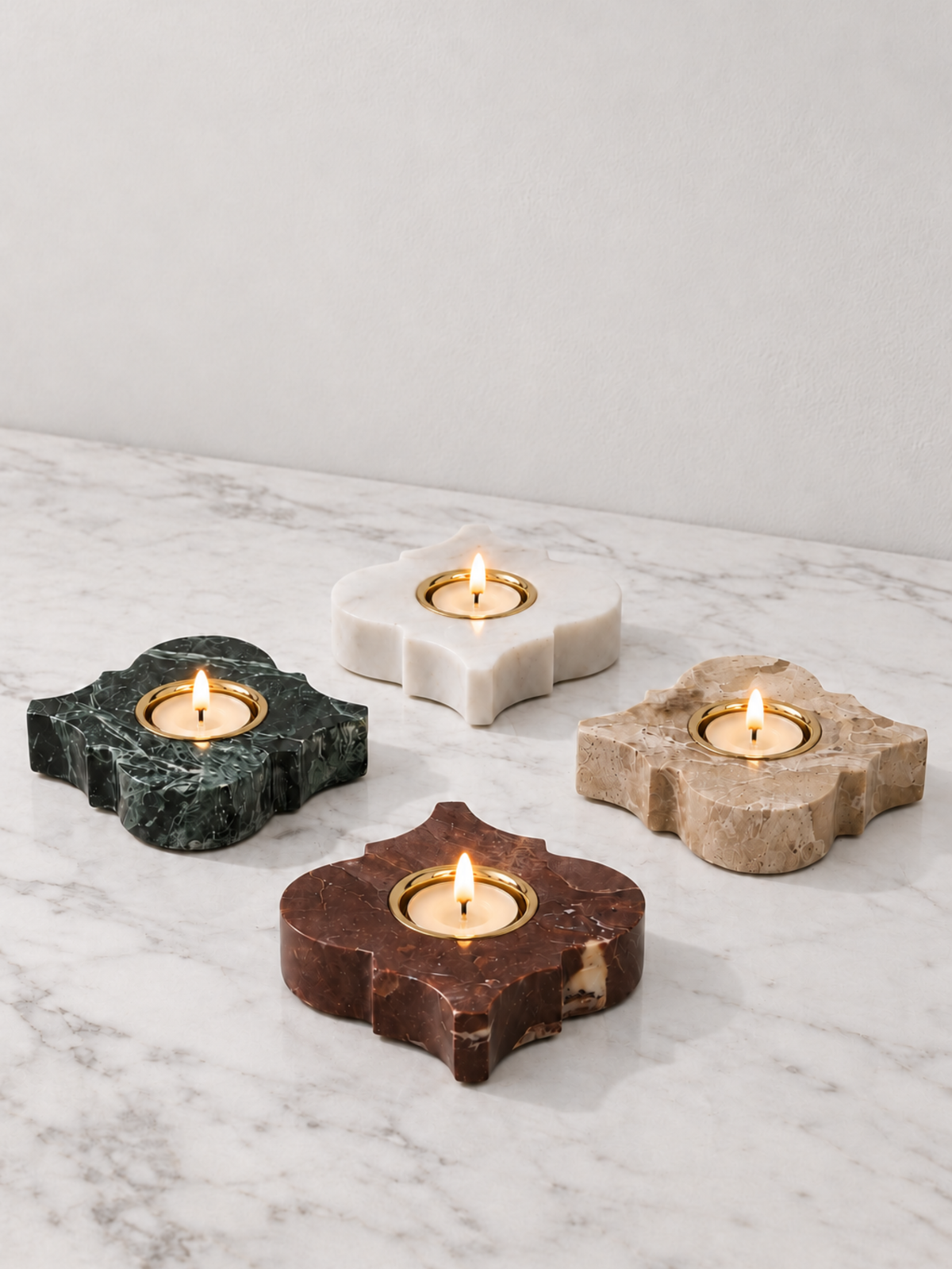 Aurelia Petal Marble T-Light Holder