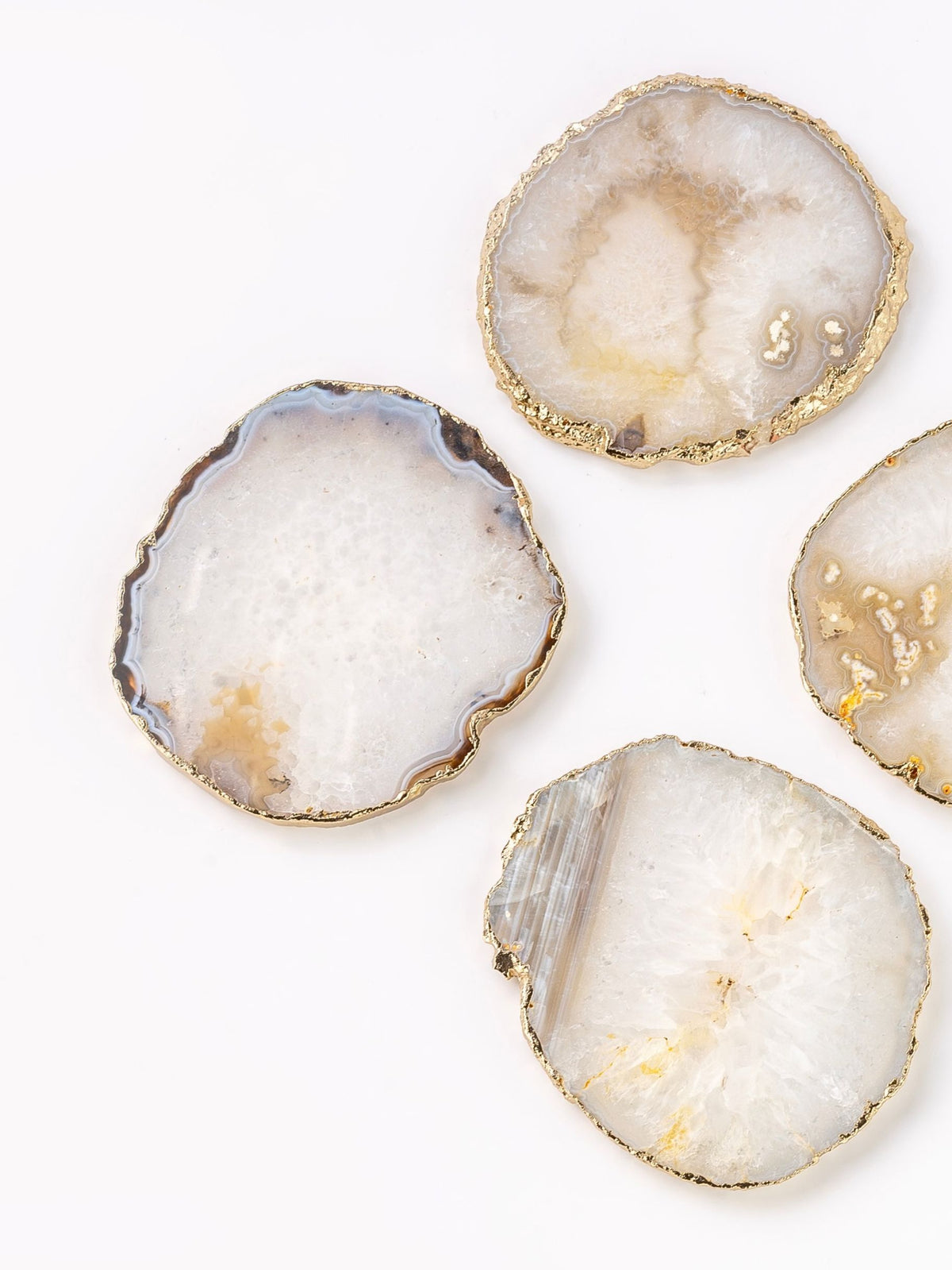 Alba White Agate Coaster Set of 4