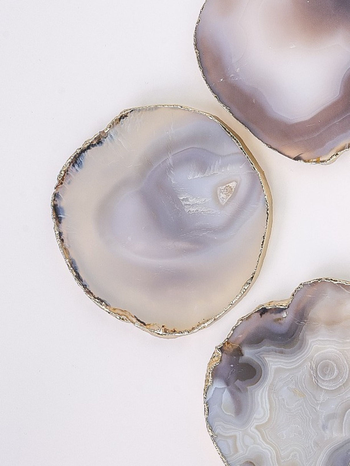 Slate Grey Agate Coasters set of 4